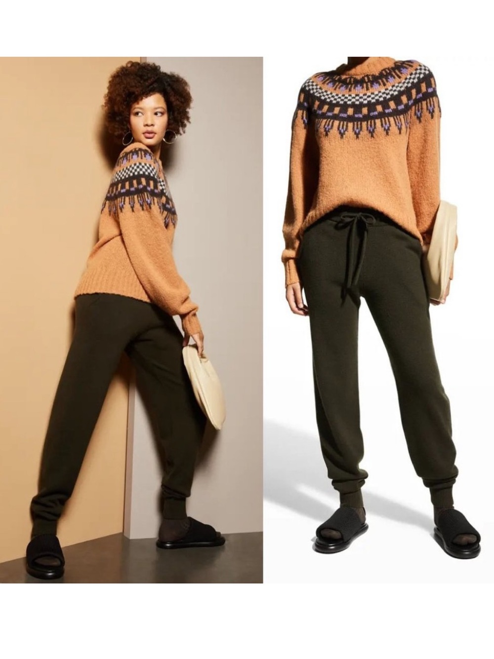 A.L.C. Spense Tie Waist Wool Cashmere Drawstring Jogger Pants Green Medium NWT